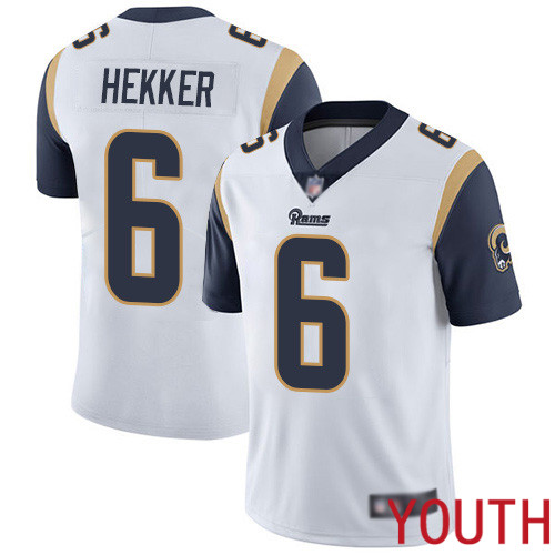 Los Angeles Rams Limited White Youth Johnny Hekker Road Jersey NFL Football 6 Vapor Untouchable
